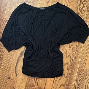 Forever 21 Black Dolman-Sleeve Ruched Waist Top